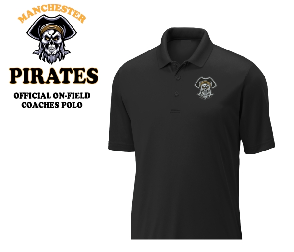 PIRATES OFFICIAL EMBROIDERED PERFORMANCE COACHES POLO by PACER
