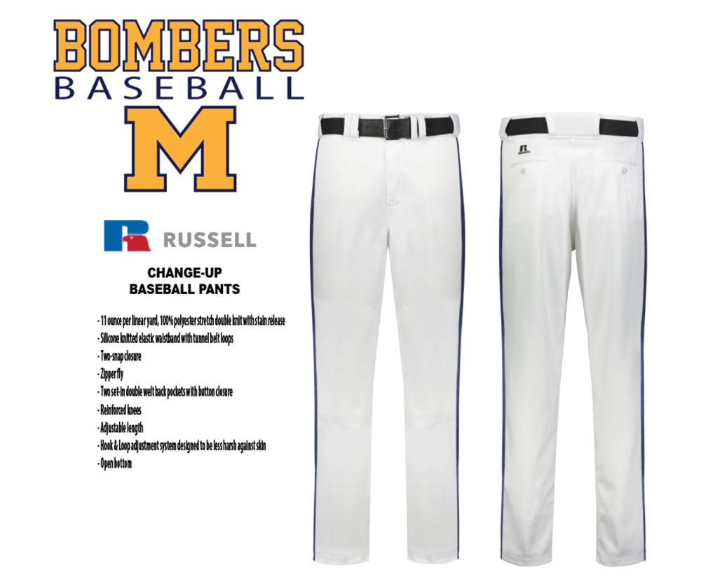 MANCHESTER BOMBERS OFFICIAL RUSSELL HIGH SCHOOL QUALITY PANTS by PACER