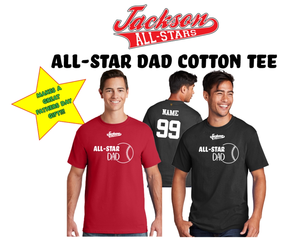 JACKSON LITTLE LEAGUE OFFICIAL ALL-STAR DAD COTTON TEE COLLECTION by PACER