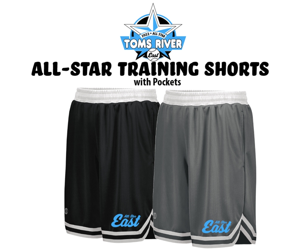TOMS RIVER EAST ALL STAR PERFORMANCE TRAINING SHORTS w POCKETS by PACER