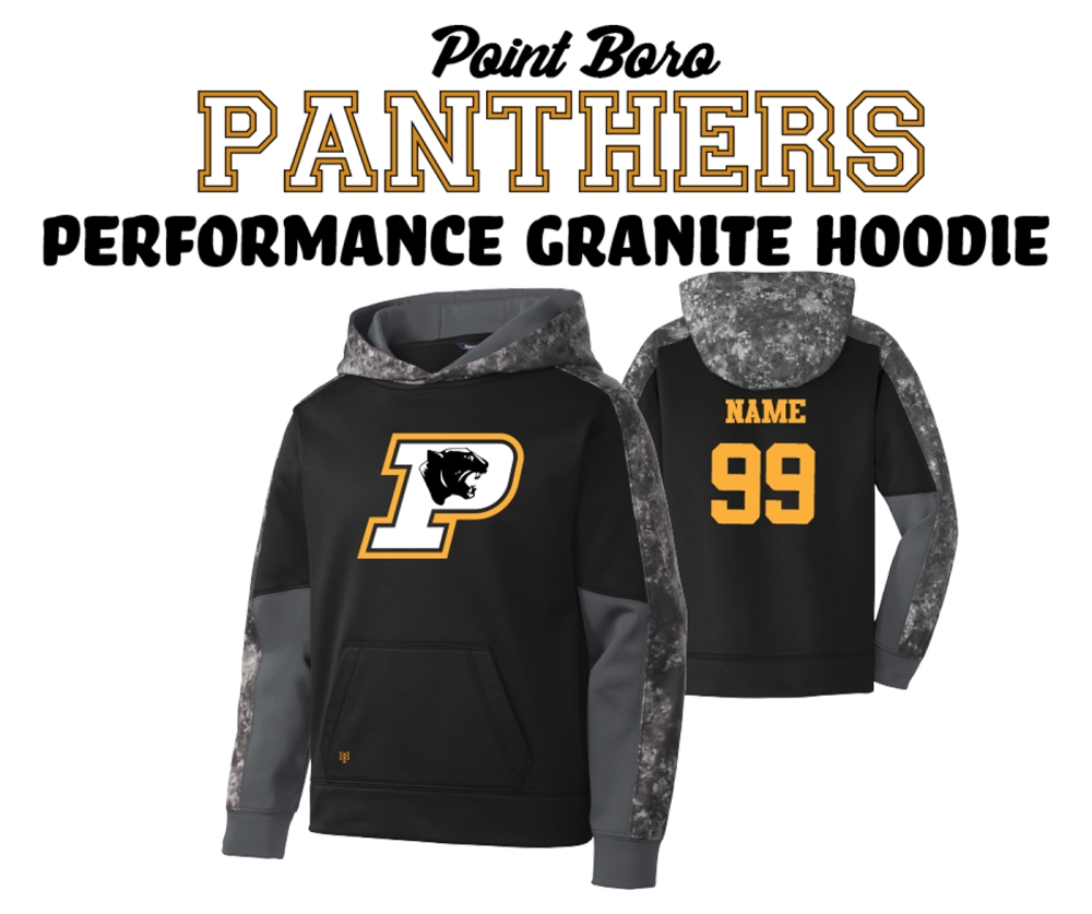 POINT BORO PANTHERS GRANITE PERFORMANCE FLEECE HOODIE by PACER