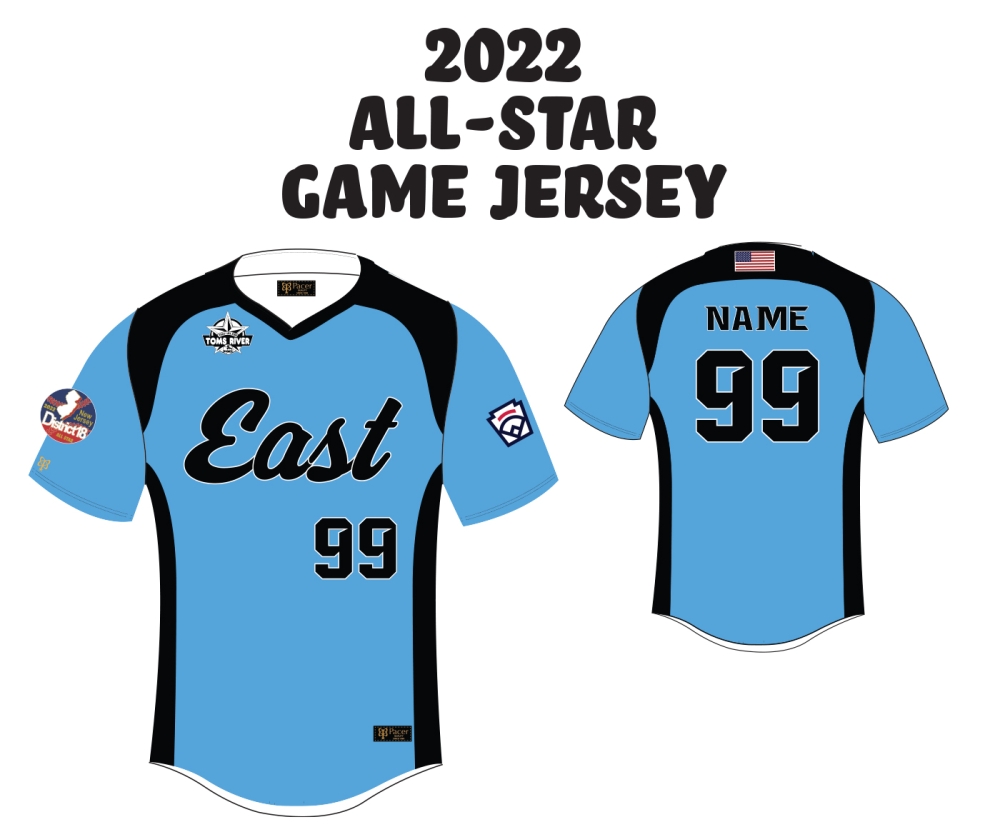 TOMS RIVER EAST LITTLE LEAGUE OFFICIAL REPLICA ALL STAR JERSEY by PACER