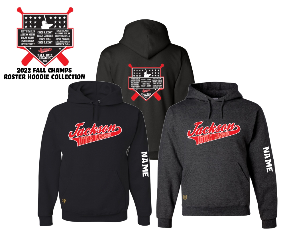 2022 JACKSON LITTLE LEAGUE FALL CHAMPIONSHIP ROSTER HOODIE COLLECTION by PACER