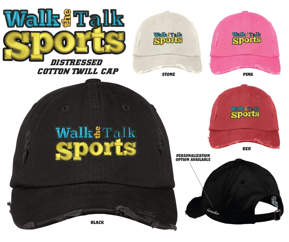 WALK THE TALK SPORTS EMBROIDERED DISTRESSED CAP by PACER