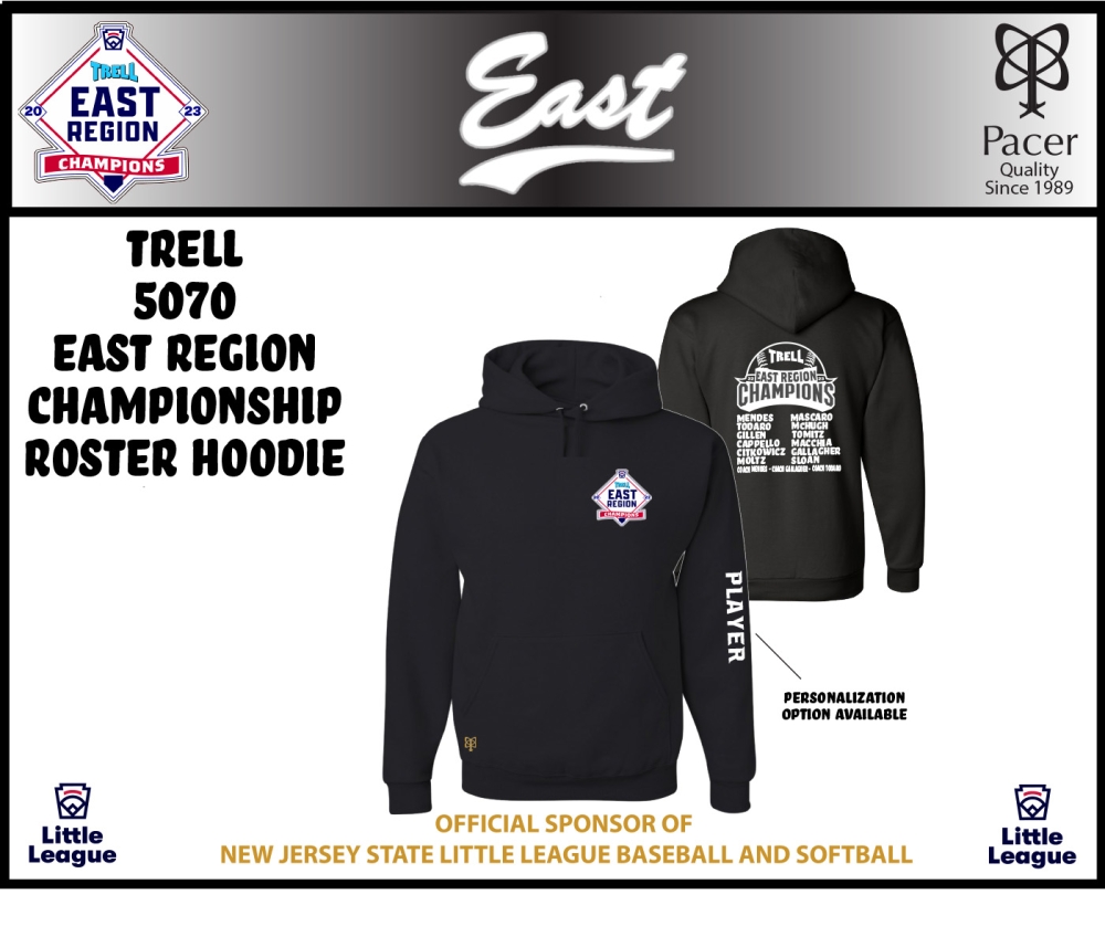 2023 TOMS RIVER EAST REGIONAL CHAMPS FLEECE ROSTER HOODIE by PACER
