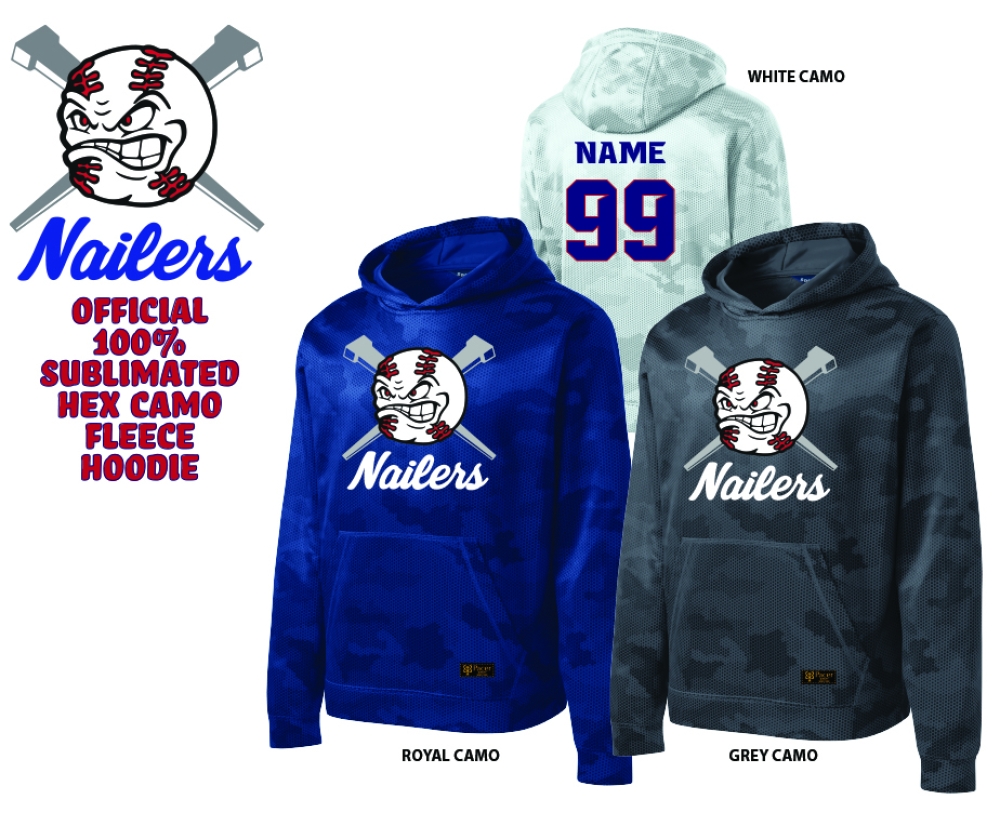 NAILERS OFFICIAL HEX-CAMO SUBLIMATED FLEECE HOODIE COLLECTION by PACER