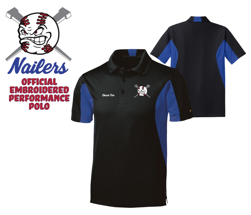 NAILERS EMBROIDERED PERFORMANCE POLO SHIRT by PACER