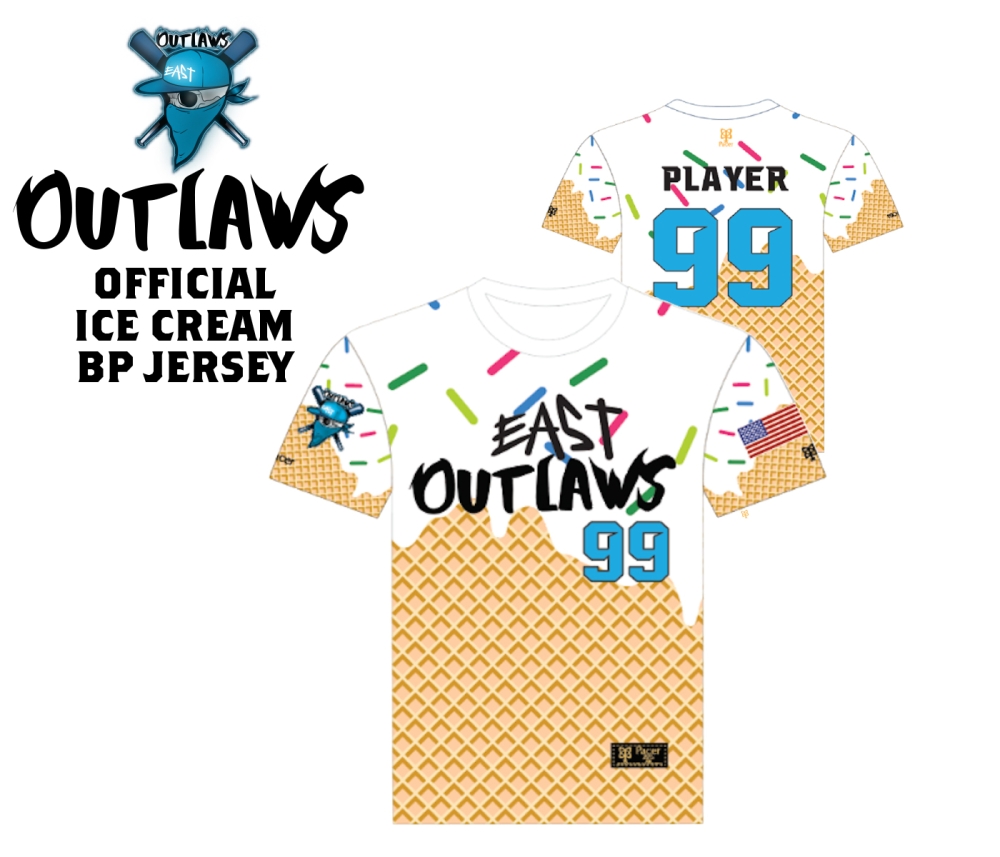 OUTLAWS OFFICIAL ON-FIELD ICE CREAM BP JERSEY by PACER