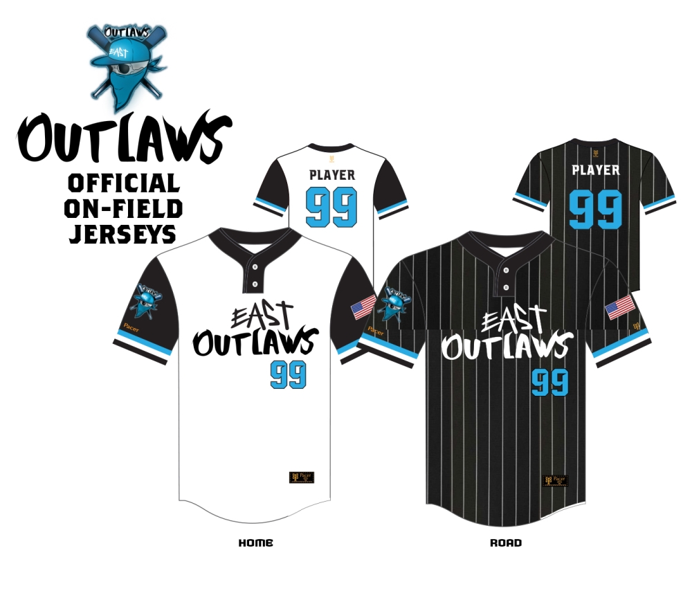 OUTLAWS ON-FIELD 2-BUTTON PERFORMANCE JERSEYS by Pacer