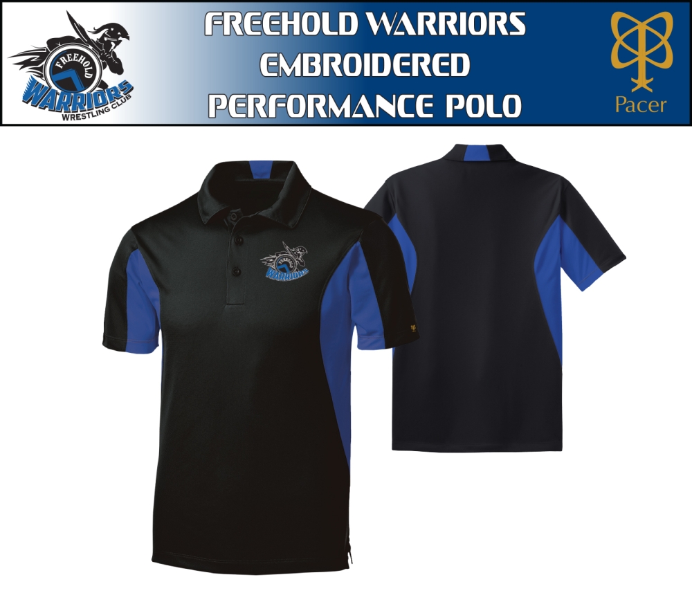 WARRIORS EMBROIDERED PERFORMANCE POLO SHIRT by PACER