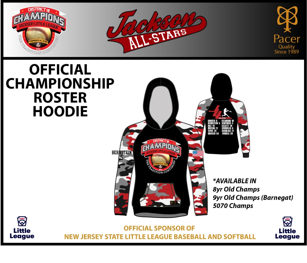 JLL 2024 D18 CHAMPIONSHIP ROSTER HOODIE by PACER