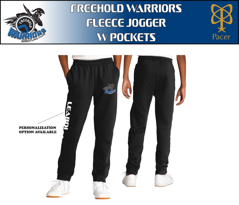 WARRIORS OFFICIAL FLEECE JOGGERS w POCKETS by PACER