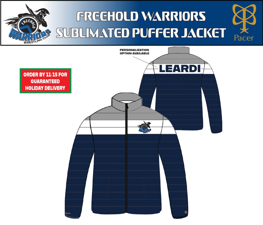 WARRIORS SUBLIMATED PUFFER JACKET by PACER