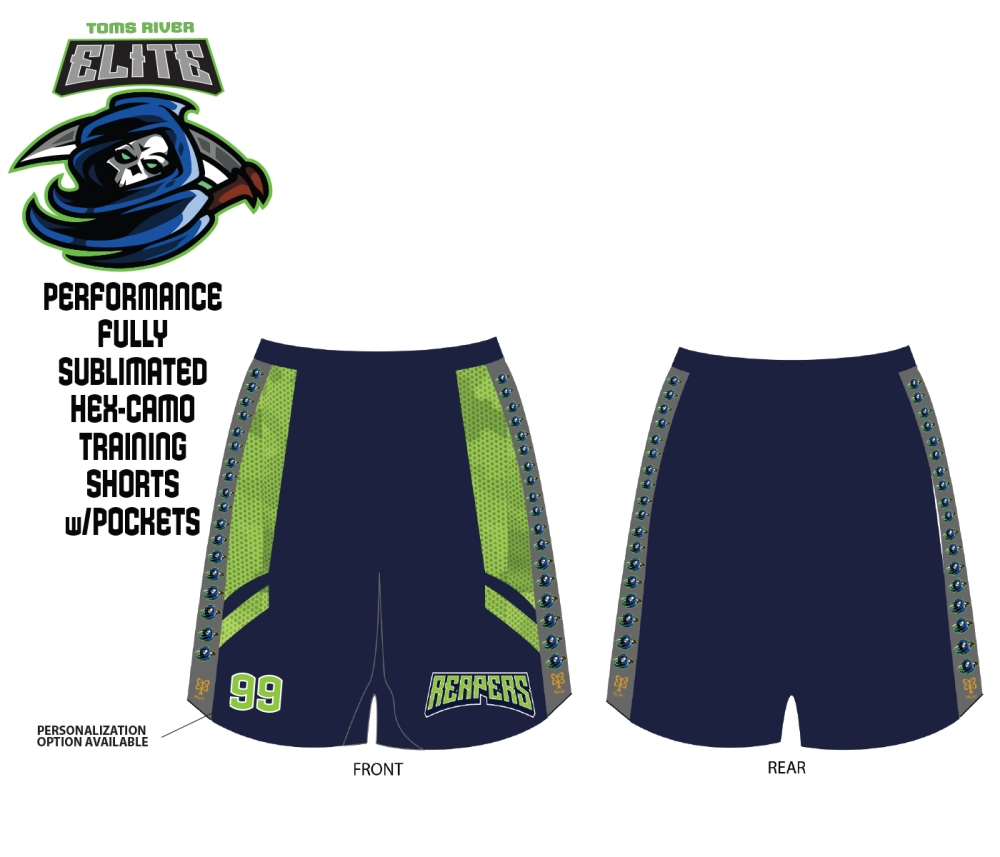 REAPERS 100% SUBLIMATED HEX-CAMO TRAINING SHORTS by PACER