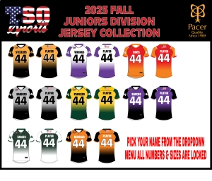 TSO FOOTBALL 2025 FALL JUNIOR DIVISION JERSEY by PACER