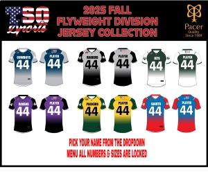 TSO FOOTBALL 2025 FALL FLYWEIGHT DIVISION JERSEY by PACER