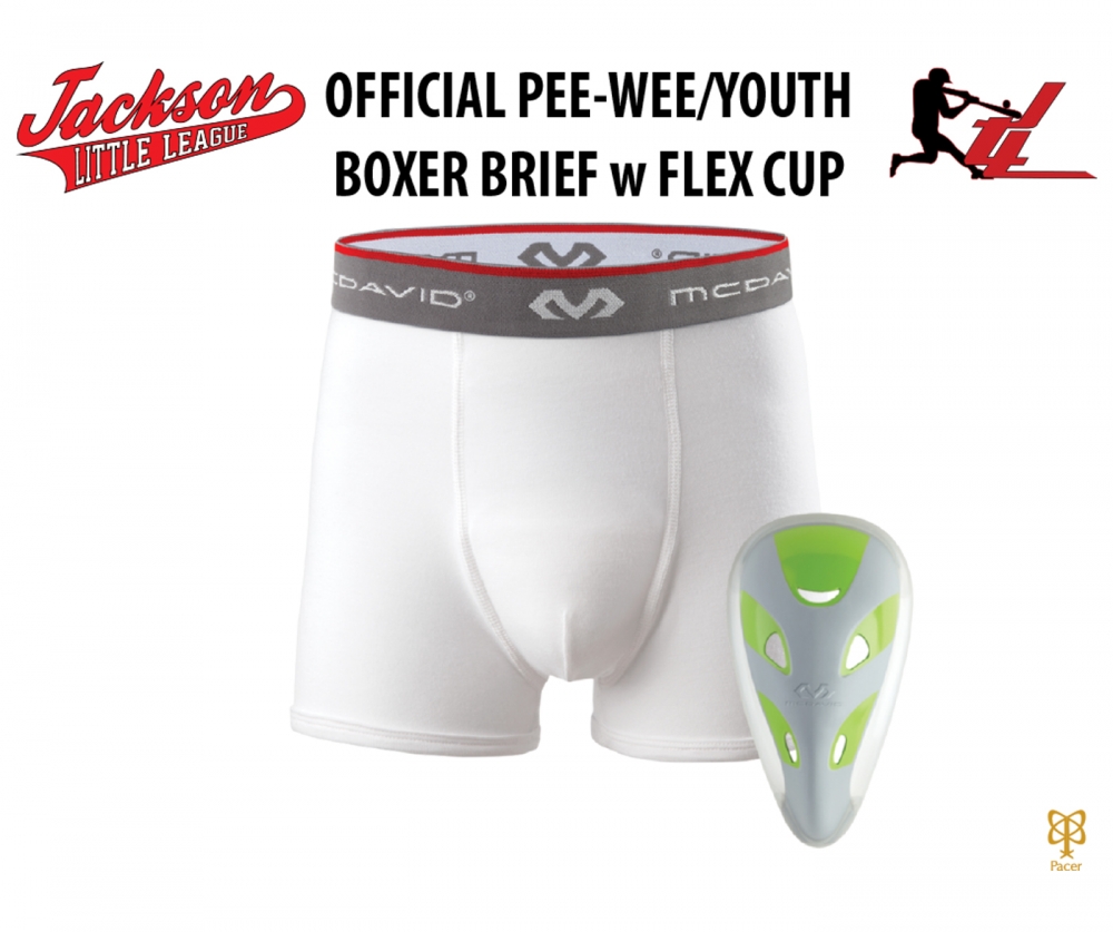 JACKSON LITTLE LEAGUE BOXER BRIEF ATHLETIC SUPPORTER w CUP by Pacer