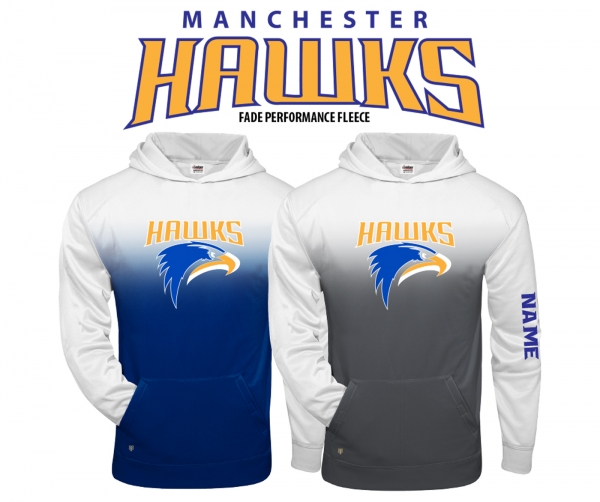 MANCHESTER HAWKS PERFORMANCE FLEECE FADE HOODIE by PACER