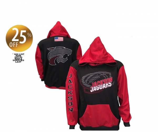 JACKSON JAGUAR FOOTBALL SUBLIMATED POLY P LIGHTWEIGHT PERFORMANCE HOODIE by PACER