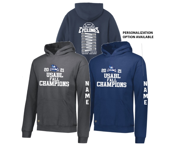 TOMS RIVER EAST CYCLONES USABL 2021 FALL CHAMPS ROSTER HOODIE by PACER