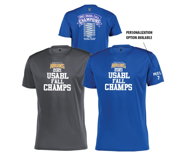 MANCHESTER HAWKS USABL 2021 FALL CHAMPS PERFORMANCE BP TEE COLLECTION by PACER