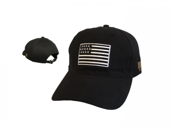Black-White American Flag Dad Hat by Pacer