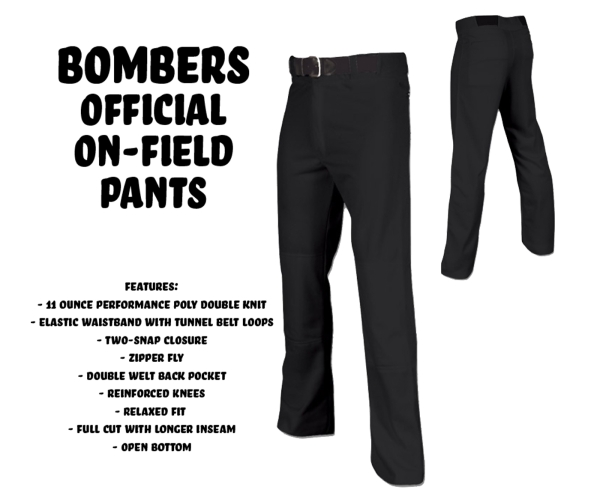 BOMBERS OFFICIAL ON-FIELD PERFORMANCE BELT LOOP PANTS by PACER