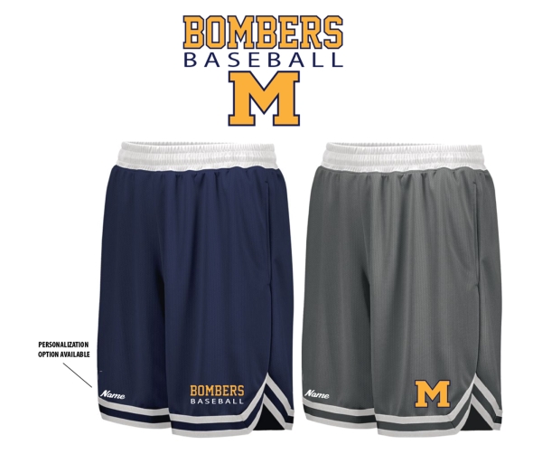 MANCHESTER BOMBERS PERFORMANCE TRAINING SHORTS w POCKETS by PACER
