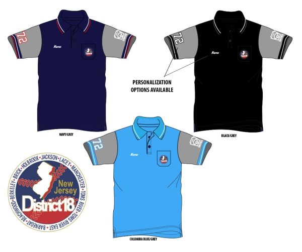 OFFICIAL DISTRICT 18 UMPIRES PERFORMANCE POLO COLLECTION by PACER