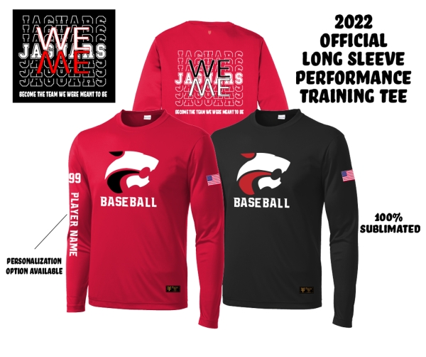 NEW FOR 2022!! JAGUAR BASEBALL LONG SLEEVE TRAINING TEE COLLECTION by PACER