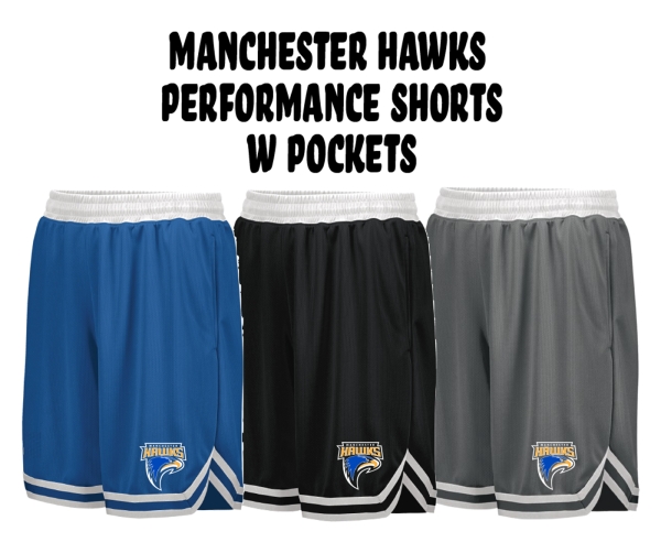 MANCHESTER HAWKS PERFORMANCE SHORTS w POCKETS by PACER