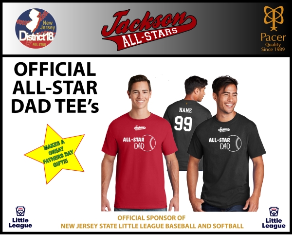 JACKSON LITTLE LEAGUE OFFICIAL ALL-STAR DAD COTTON TEE COLLECTION by PACER