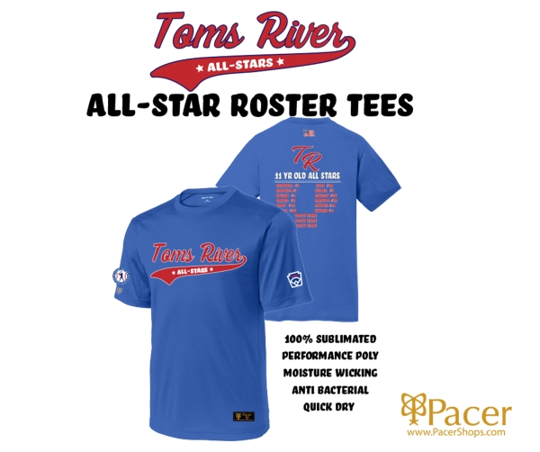 TOMS RIVER LITTLE LEAGUE OFFICIAL ALL STAR ROSTER TEE by PACER