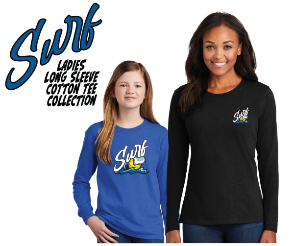 SURF OFFICIAL LADIES LONG SLEEVE COTTON TEE COLLECTION by PACER