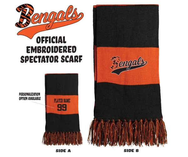 BARNEGAT BENGALS OFFICIAL SPECTATOR EMBROIDERED SCARF by PACER