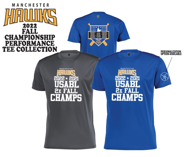 HAWKS USABL 2022 FALL 2x CHAMPS PERFORMANCE BP TEE COLLECTION by PACER