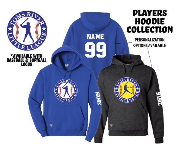 TOMS RIVER LITTLE LEAGUE SOFTBALL SILHOUETTE FLEECE HOODIE by PACER