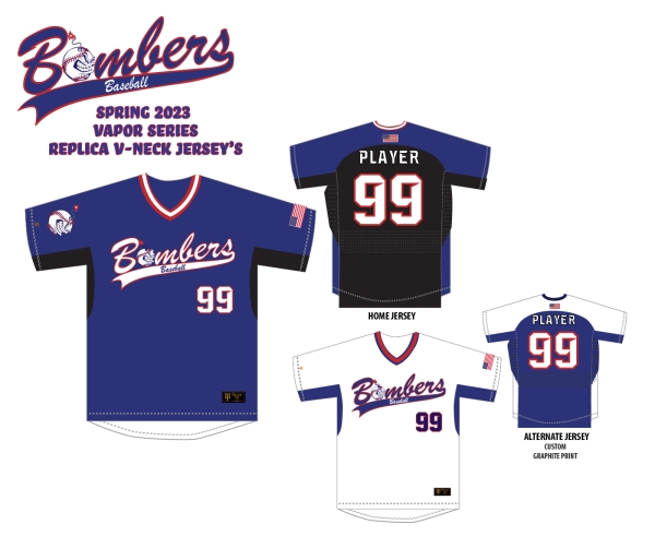 TR BOMBERS OFFICIAL 2023 VAPOR SERIES REPLICA JERSEYS by PACER