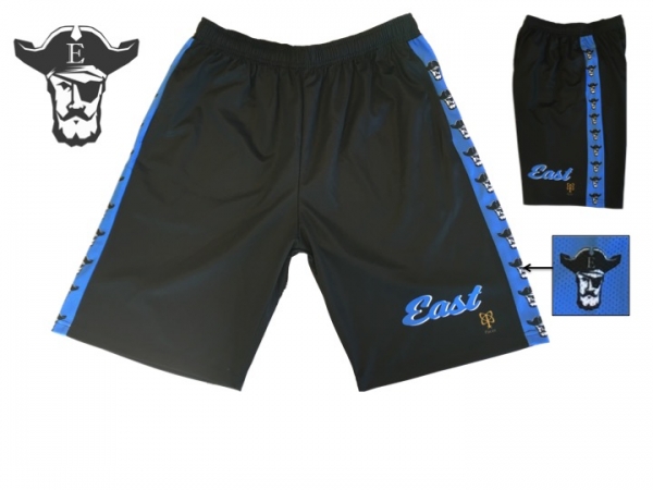RAIDERS OFFICIAL ON-FIELD SUBLIMATED MASCOT REPEATING TRAINING SHORTS by PACER