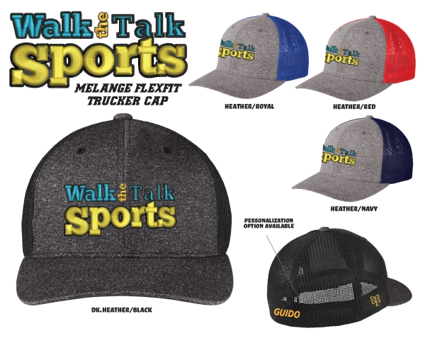 WALK THE TALK SPORTS MELANGE FLEXFIT TRUCKER CAP by PACER