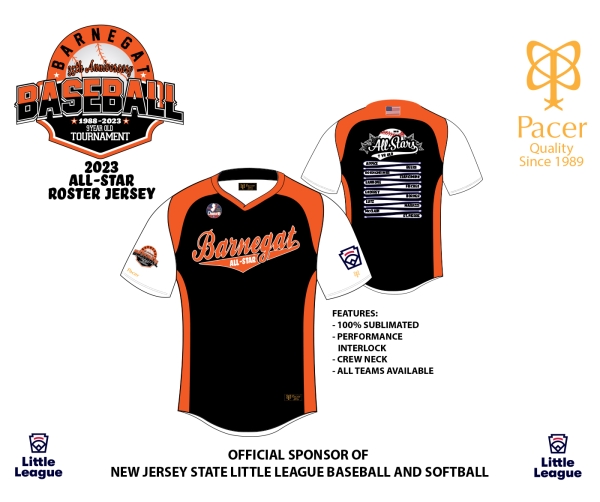 BARNEGAT LITTLE LEAGUE OFFICIAL ALL STAR BP ROSTER TEE by PACER