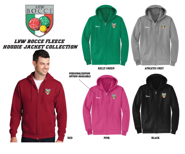 LVW BOCCE FLEECE HOODIE JACKET COLLECTION by PACER