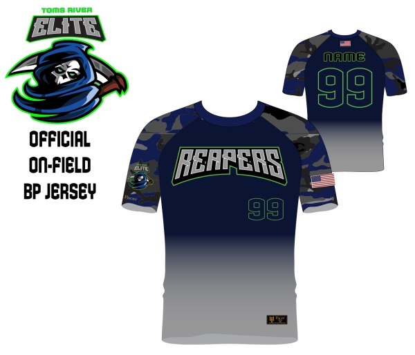 TR REAPERS 100% SUBLIMATED SS BP FADE JERSEY by PACER