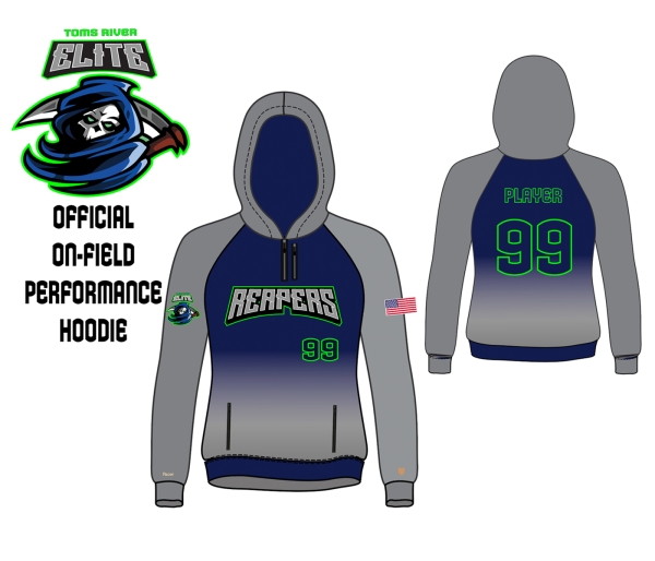 TOMS RIVER REAPERS OFFICIAL FULLY SUBLIMATED PERFORMANCE HOODIE by PACER