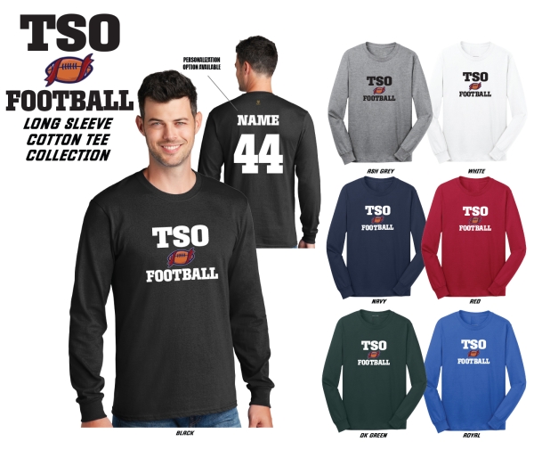 TSO FOOTBALL LONG SLEEVE COTTON TEE COLLECTION by PACER