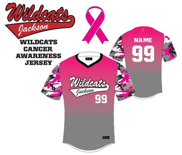 WILDCATS CANCER AWARENESS PERFORMANCE SHORT SLEEVE JERSEY  by PACER