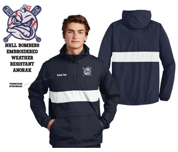 NHLL BOMBERS EMBROIDERED ALL-WEATHER POCKETED ANORAK by PACER
