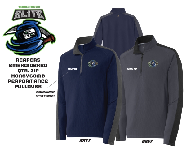 REAPERS EMBROIDERED QTR ZIP HONEYCOMB FLEECE PULLOVER by PACER