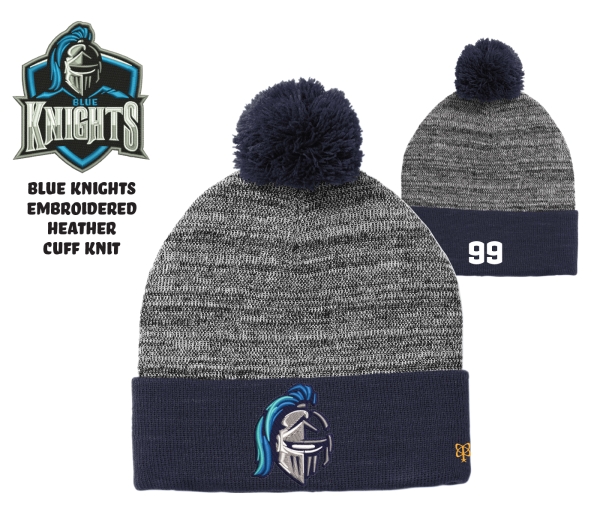 BLUE KNIGHTS EMBROIDERED HEATHERED CUFF KNIT by PACER
