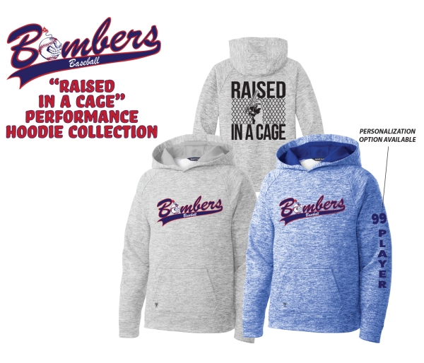 TR BOMBERS RAISED IN A CAGE PERFORMANCE FLEECE HOODIE COLLECTION by PACER